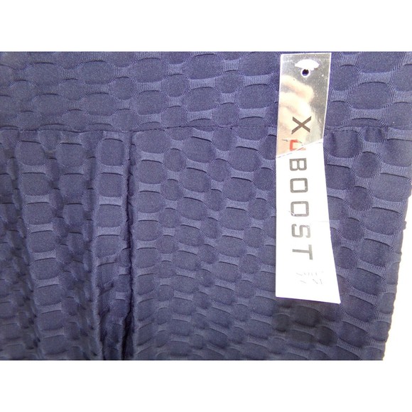 Xj Boost Womens Capri Shorts Blue Textured Stretch Pull On Cotton Blend SM/MED - Picture 2 of 7